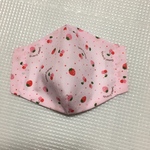 夏マスク　大人　ゴム付き　おさかなマスク　いちごとさくらんぼ　ピンク