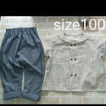 ☆ハンドメイド☆ size100 セーラーシャツandイージーパンツ