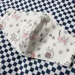 夏用!アイスシルクガーゼ!真っ白のオシャレネコマスク♪2枚重ね（大人用）