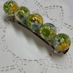 zero333mk様専用ページ♪球体レジンのお花バレッタ8㎝☆薄い黄緑系