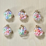 ●18㎜● PASTEL CLEAR GOLD GLAS BALL CHARM