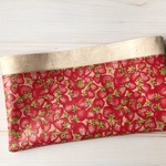 ★yさまご確認品★ポケット付きぺたんこポーチ（20） いちご柄　ピンク