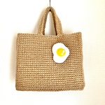 たまごバッグ🥚　たまご10個入りパックを買う時に特化したバッグ　麻ひもカゴバッグ・麻紐バッグ