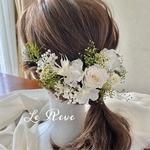 結婚式　成人式　卒業式　プリザーブドフラワー薔薇の髪飾り
