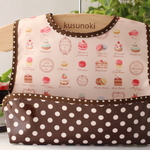 ＹＵＷＡプチマカロン　ピンク　茶水玉★お食事エプロン ラミネート 離乳食 出産祝 