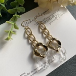 大人可愛い♡ゴールド×クリアの大ぶりロングピアス
