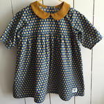 80-90▽秋色キツネさんのワンピース▽ブルー▽