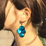 sale カラー　シェル　タッセル　ピアス　ターコイズ　ブルー