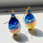 レジン　夕空たまごのピアス　イヤリング