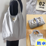 防水エコバッグ・明るいグレー　（ひも付き）