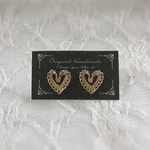 アレルギー対応✴︎再販4♡gold lace heart ピアス