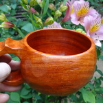　花梨のコーヒーカップ　一木彫り