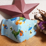 キッズ　マスク　恐竜🦕　宇宙　スカイブルー