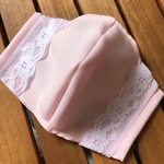 6月末までSALE☆⭐︎ 普通サイズ　レース付き立体インナーマスク　パステルピンク　ハンドメイド