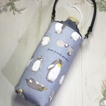 保冷シート付きペットボトルカバー《綿麻なかよしペンギン🐧》