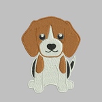 ビーグル犬刺繍ワッペン　大