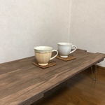折りたたみテーブル【ローテーブル】【カフェテーブル】【コーヒーテーブル】【アンティーク風】【古民家風】　軽量　ウォールナット