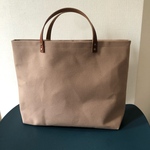 シンプル 帆布 トートバッグ A4サイズ   ベージュ