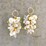 2pcs★delicious grape・ pearl（ぶどうチャーム・パール&クリア アクリルビジューミックス）