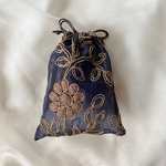 インド刺繍シースルーブラックミニ巾着004