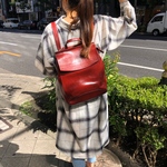 軽くて上質でシンプルなレザー3wayリュック☆通勤、通学☆レッド色