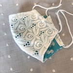 ✨華やかなレース✨　🌻夏用「洗えるガーゼマスク」 ブルーリボン