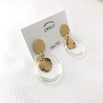 ダブルゴールドとクリアフープピアス/イヤリング　アレルギー対応