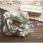 ＊水色のお花の２wayブローチ