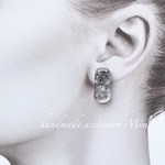 ♡SALE♡ silver clear pierce