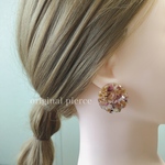 ミモザとドライフラワーのピアス