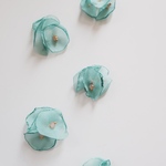 new!【4pcs mint color】フラワースモールパーツ