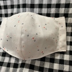 【夏マスク】かわいい小花柄白色＊通気性◎＊シングルガーゼ×さらし