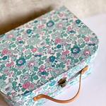 再々販☆輸入リバティ☆カルトナージュのトランク☆Betsy・Mint/Ｌサイズ