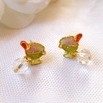 いちごミルク かき氷 小ぶり 小さめ 夏 ピアス イヤリング