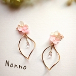 紫陽花とかすみ草のブーケピアス/イヤリング＊ピンク 