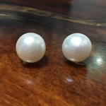 淡水パールピアス11.5mm