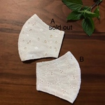 お花の刺繍レースマスク☆ノーズワイヤー・フィルターポケット付き☆レースマスク☆刺繍マスク