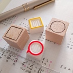 キューブ×ふきだし 2個セット メモ 消しゴムはんこ