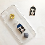 blueberee girl iPhoneケース スマホケース  カジュアル     クリアケース    カボション