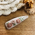 刺繍パッチンピン✴︎pink rose