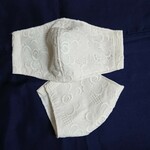 ◆夏用コットンレース刺しゅう　新作　涼しい　ハンドメイド　立体マスク　ゴム付き　おしゃれ　お手頃価格