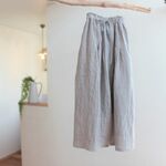 上質ベルギーリネンのマキシ丈スカート☆シルバーグレー