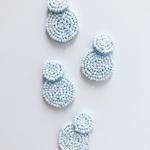 new!【4pcs blue】ビーズ刺繍ダブルサークルパーツ
