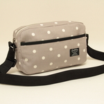 受注製作  ライトグレー　ドット柄プリント生地　シンプルショルダーバッグ♪　Fm2 Lab.