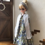リカちゃん服＊透かしレースのジレ