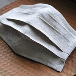 《夏マスク》♪選べる2色♪エアリーリネンのプリーツマスク  マスクカバー　◎裏面はコットンダブルガーゼ◎ナチュラル　コーラル