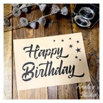 【A6】ステンシルシート『BIRTHDAY』送料無料