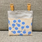 ふたなし移動ポケット　青花柄