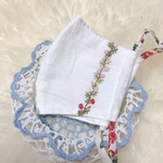 新作　手刺繍布マスク　夏用　バラライン