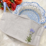 新作　手刺繍布マスク　西村大臣風